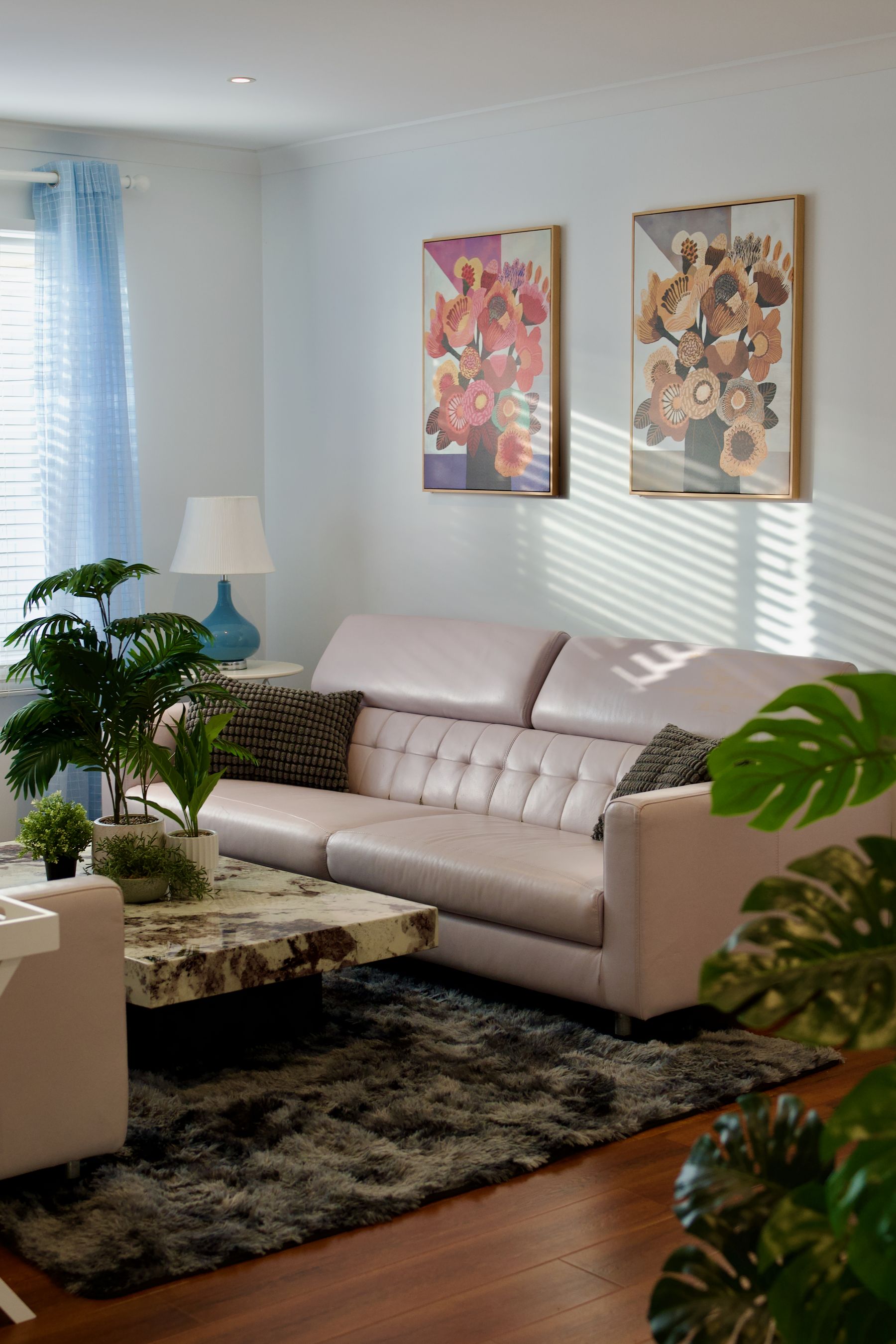 Living room with soft seating and artwork